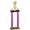 Double Pink Carbon Fiber Year Volleyball Trophy