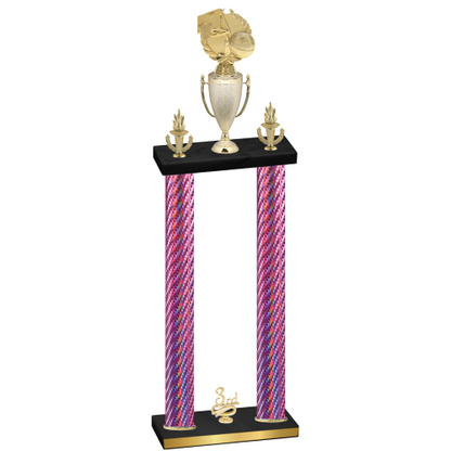 Double Pink Carbon Fiber Third Place Basketball Trophy