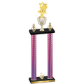 Double Pink Carbon Fiber Second Place Pickleball Trophy