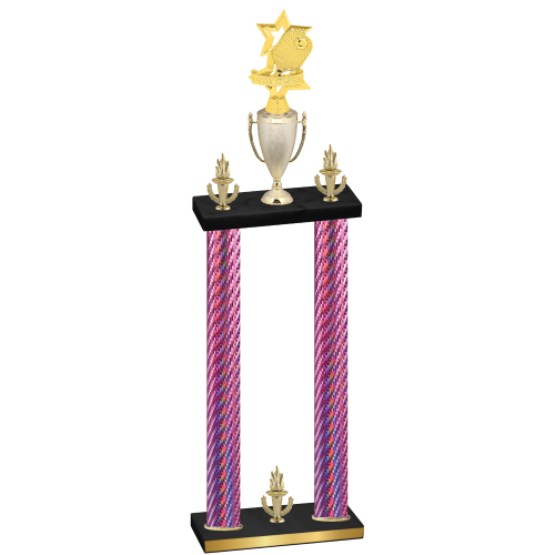Double Pink Carbon Fiber Victory Pickleball Trophy
