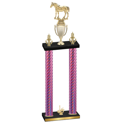 Double Pink Carbon Fiber First Place Horses Trophy
