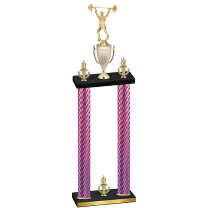 Double Pink Carbon Fiber Victory Weights Trophy