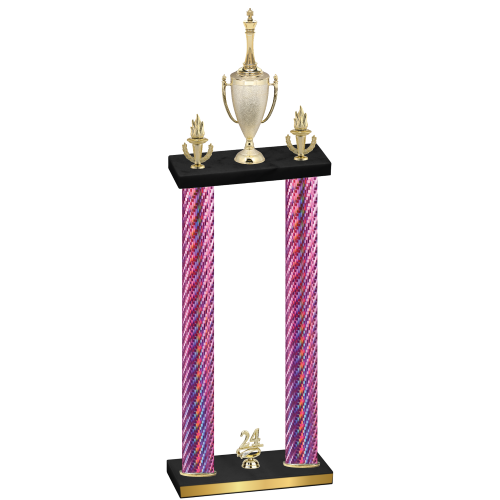 Double Pink Carbon Fiber Year Chess Trophy