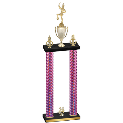 Double Pink Carbon Fiber Year Majorette Trophy