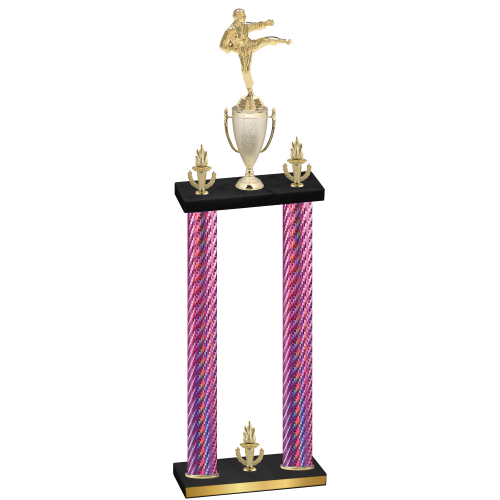 Double Pink Carbon Fiber Victory Karate Trophy