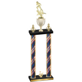 Double Flag USA Second Place Football Trophy