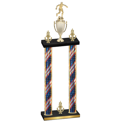 Double Flag USA Victory Soccer Trophy