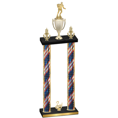 Double Flag USA Second Place Rugby Trophy