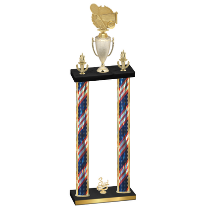 Double Flag USA Third Place Tennis Trophy