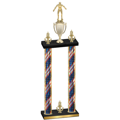 Double Flag USA Victory Wrestling Trophy