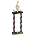 Double Flag USA Fourth Place Bowling Trophy