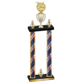Double Flag USA Victory Bowling Trophy