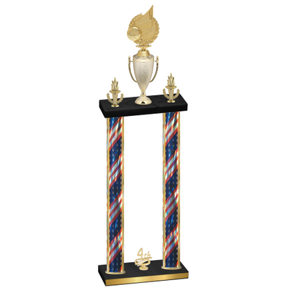 Double Flag USA Fourth Place Volleyball Trophy