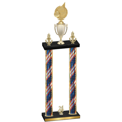 Double Flag USA Year Volleyball Trophy