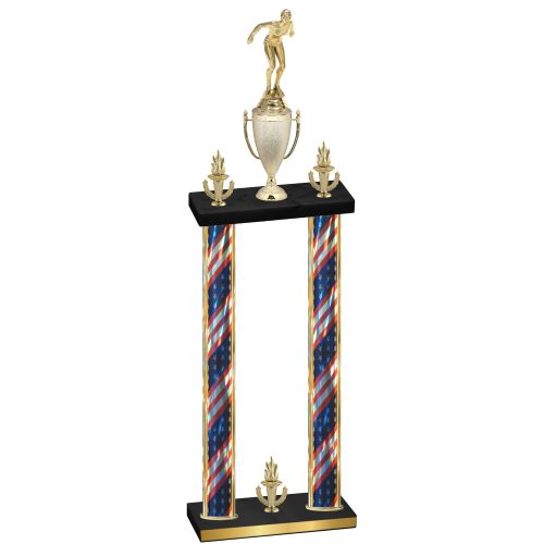 Double Flag USA Victory Tennis Trophy
