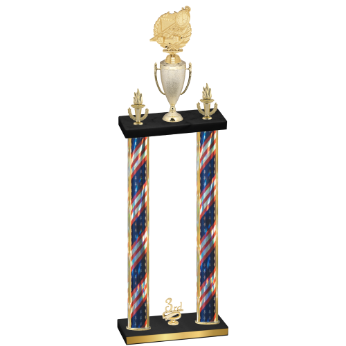 Double Flag USA Third Place Swimming Trophy