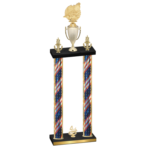 Double Flag USA Fourth Place Swimming Trophy
