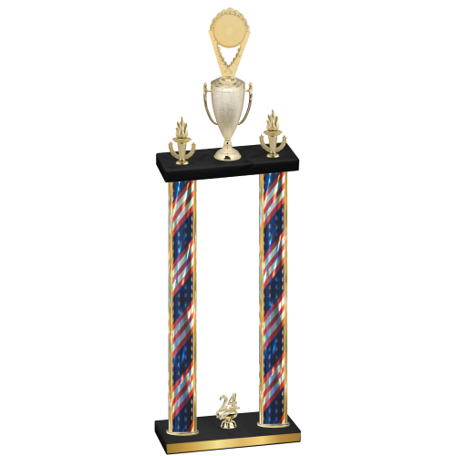 Double Flag USA Year Insert Trophy