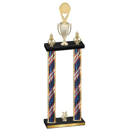 Double Flag USA Year Insert Trophy