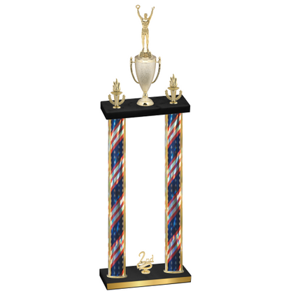 Double Flag USA Second Place Victory Trophy