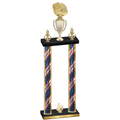Double Flag USA Fourth Place Basketball Trophy
