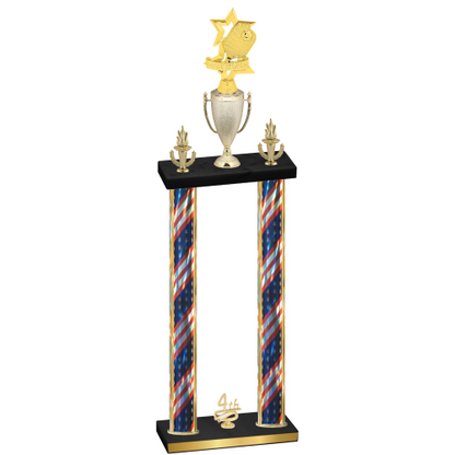 Double Flag USA Fourth Place Pickleball Trophy