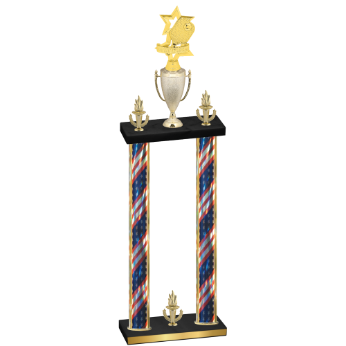 Double Flag USA Victory Pickleball Trophy