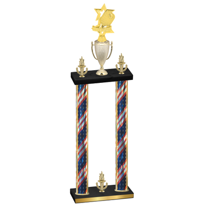 Double Flag USA Victory Pickleball Trophy