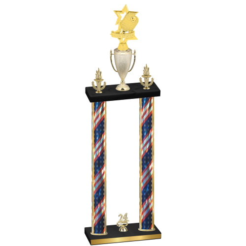 Double Flag USA Year Pickleball Trophy