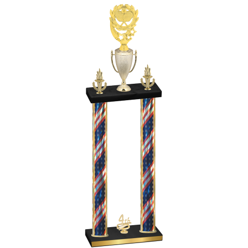 Double Flag USA Fourth Place Pickleball Trophy