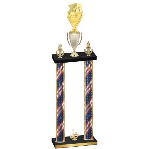 Double Flag USA First Place Pickleball Trophy