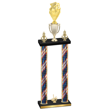 Double Flag USA First Place Pickleball Trophy