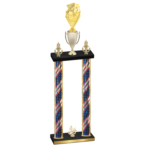 Double Flag USA Fourth Place Pickleball Trophy