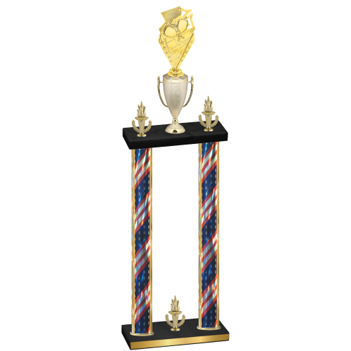 Double Flag USA Victory Pickleball Trophy