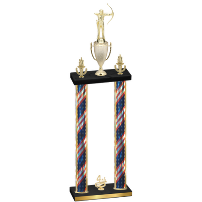 Double Flag USA Fourth Place Archery Trophy