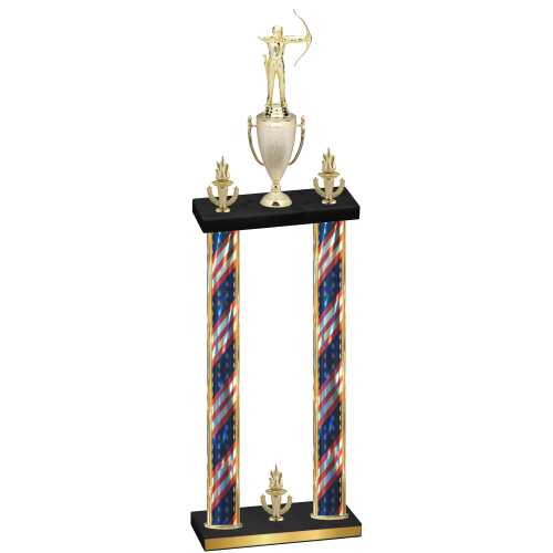 Double Flag USA Victory Archery Trophy