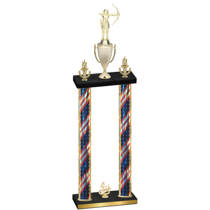 Double Flag USA Fourth Place Archery Trophy