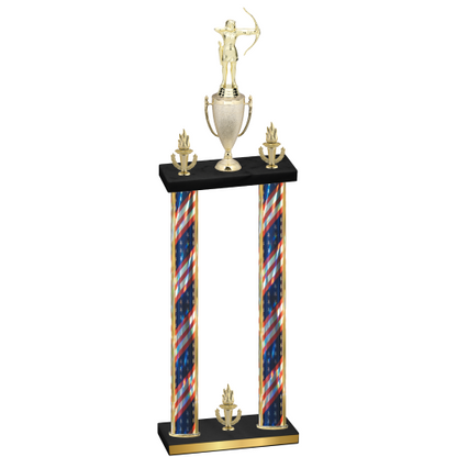 Double Flag USA Victory Archery Trophy