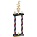 Double Flag USA Year Flag Football Trophy