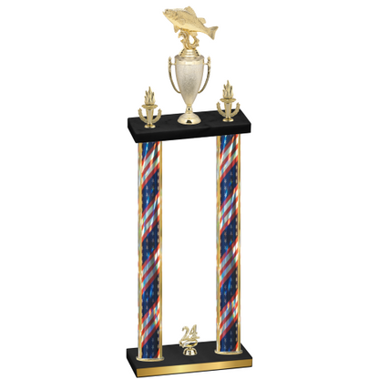 Double Flag USA Year Fishing Trophy