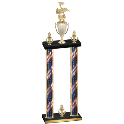 Double Flag USA Victory Music Trophy
