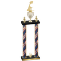 Double Flag USA Fourth Place Golf Trophy