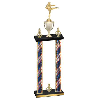 Double Flag USA Victory Karate Trophy