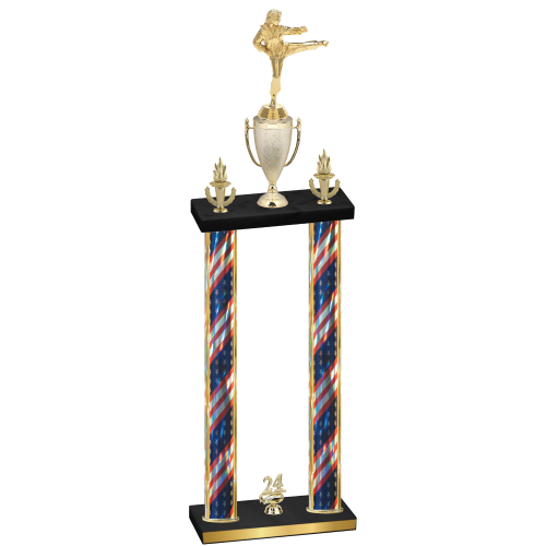 Double Flag USA Year Karate Trophy