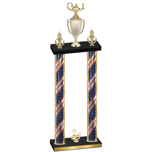 Double Flag USA Second Place Academics Trophy