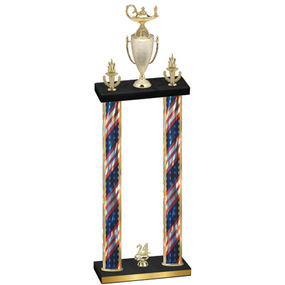Double Flag USA Year Academics Trophy