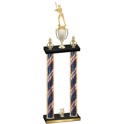 Double Flag USA Year Softball Trophy