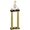 Double Gold Carbon Fiber First Place Soccer Trophy