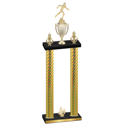 Double Gold Carbon Fiber Fourth Place Running Trophy
