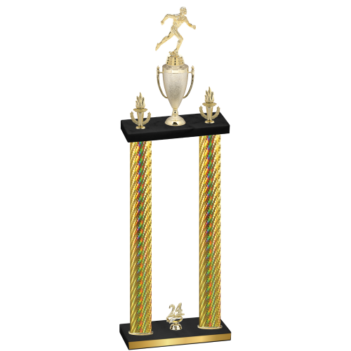 Double Gold Carbon Fiber Year Running Trophy